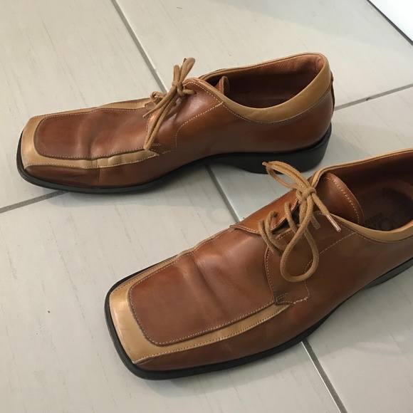 🎇Host Pick🎇 Made in Italy Two-tone Cognac/tan Square Toe Shoes - euro size 41 - Picture 7 of 10